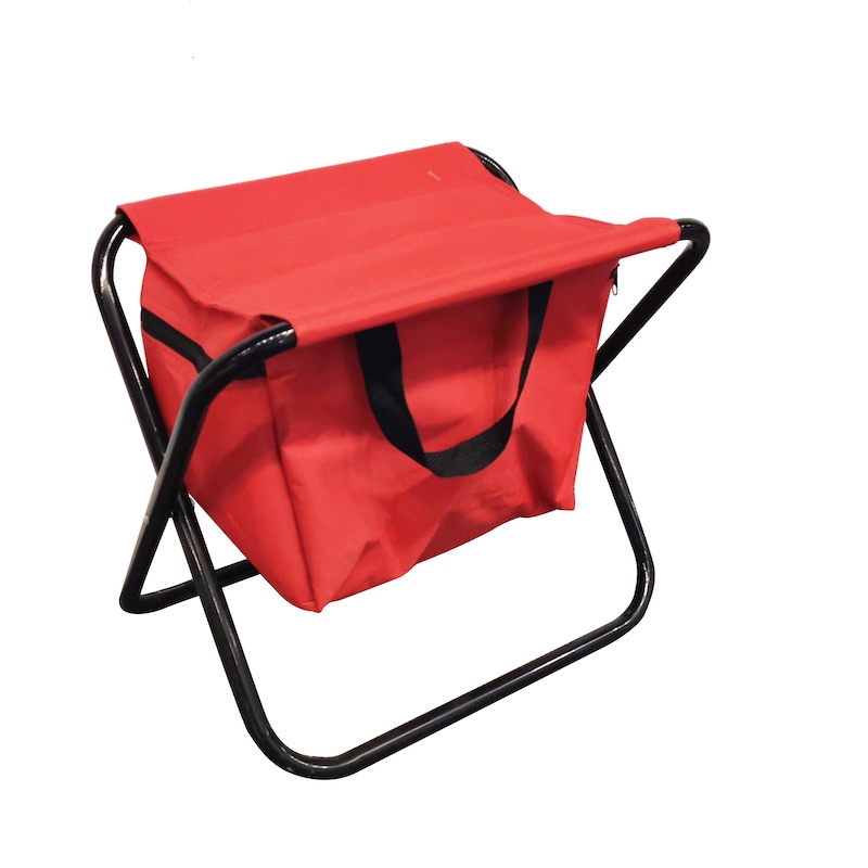 Taburete de camping plegable multifuncional con bolsa de almacenamiento de respaldo