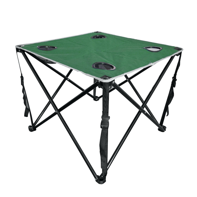 Mesa de camping plegable de poliéster con tubo de metal