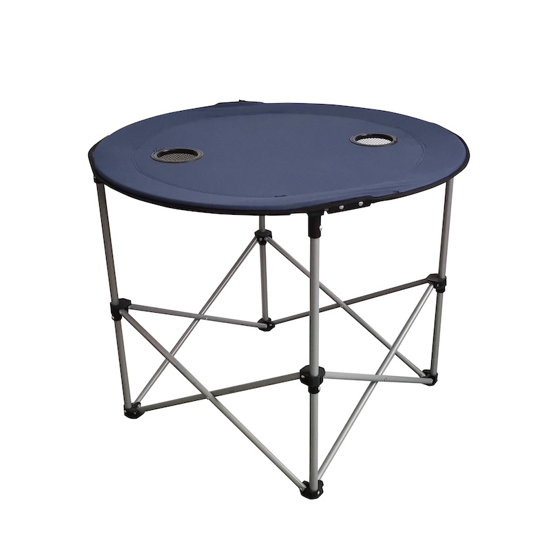 Mesa de camping plegable de poliéster con tubo de metal